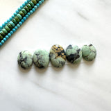 Small Mint Green Oval Crescent Lake Variscite, Set of 5 Background