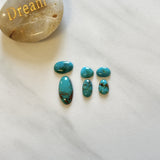 Small Ocean Blue Freeform Fox Turquoise, Set of 6 Background