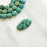 Large Mint Green Oval Namtso Lake Turquoise Background