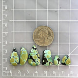 Medium Mint Green Mixed Treasure Mountain Turquoise, Set of 6 Dimensions