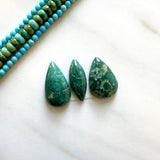 Medium Deep Green Mixed Crescent Lake Variscite, Set of 3 Background