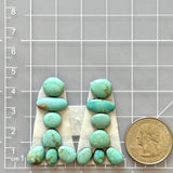 Small Mint Green Freeform Pilot Mountain Turquoise, Set of 14 Dimensions