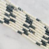 Mixed White Buffalo Dolomite Heishi Beads