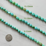 Blue Sonoran Gold Turquoise Smooth Nugget Beads