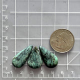 Large Deep Blue Teardrop Crescent Lake Variscite, Set of 3 Dimensions