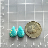 Small Sky Blue Teardrop Fox Turquoise, Set of 2 Dimensions