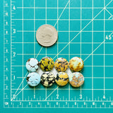 Small Mixed Round Mixed Turquoise, Set of 8 Dimensions