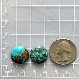 Medium Sky Blue Round Yungai Turquoise, Set of 2 Dimensions