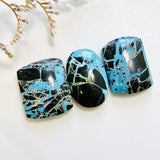Mixed Sky Blue Mixed Kingman Turquoise, Set of 7 Background
