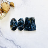 Large Deep Blue Mixed Pietersite Quartz, Set of 4 Background