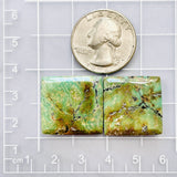 Large Sea Green Square Crescent Lake Variscite, Set of 2 Dimensions