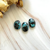 Medium Sky Blue Oval Blue Moon Turquoise, Set of 3 Background