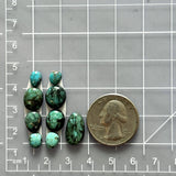 Small Ocean Blue Mixed Sonora Turquoise, Set of 9 Dimensions