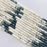Mixed White Buffalo Dolomite Heishi Beads