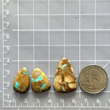 Large Sky Blue Teardrop Royston Turquoise, Set of 3 Dimensions