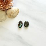 Small Earth Brown Oval Carico Lake Turquoise, Set of 2 Background