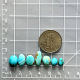 Small Sky Blue Mixed Royston Turquoise, Set of 7 Dimensions