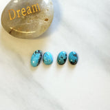 Small Sky Blue Oval Blue Moon Turquoise, Set of 4 Background