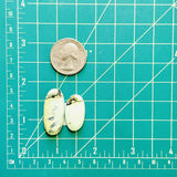 Large Faint Green Oval Lone Mountain Turquoise, Set of 2 Dimensions