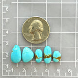 Small Sky Blue Mixed Number 8 Turquoise, Set of 5 Dimensions