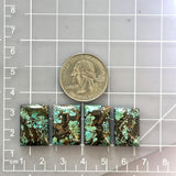 Large Sky Blue Bar Wild Horse Turquoise, Set of 4 Dimensions