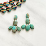 Small Faint Blue Oval Number 8 Turquoise, Set of 10 Background