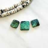 Medium Deep Green Square Crescent Lake Variscite, Set of 3 Background