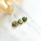 Small Faint Green Mixed Broken Arrow Variscite, Set of 3 Background