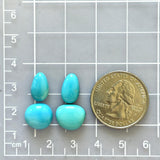 Small Sky Blue Mixed Sleeping Beauty Turquoise, Set of 4 Dimensions