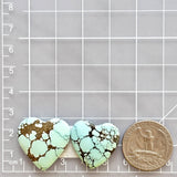Large Faint Blue Heart Sand Hill Turquoise, Set of 2 Dimensions