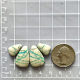 Medium Deep Green Teardrop Royston Turquoise, Set of 4 Dimensions