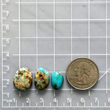 Medium Sky Blue Freeform Number 8 Turquoise, Set of 3 Dimensions