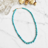 Natural Golden Matrix Lone Mountain Turquoise Freeform Nugget Necklace 18 Inches