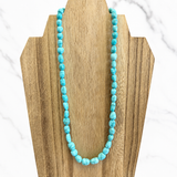 Natural Golden Matrix Lone Mountain Turquoise Freeform Nugget Necklace 18 Inches
