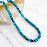 Stabilized Egyptian Turquoise Abacus Bead Necklace 16 Inches