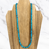 Stabilized Egyptian Turquoise Abacus Bead Necklace 16 Inches