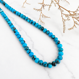 Stabilized Egyptian Turquoise Abacus Bead Necklace 16 Inches
