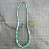 Natural Lone Mountain Turquoise Rondelle Bead Necklace 18 Inches