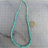 Natural Lone Mountain Turquoise Rondelle Bead Necklace 19 Inches