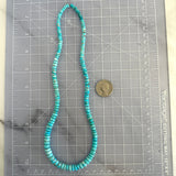Natural Lone Mountain Turquoise Rondelle Bead Necklace 20 Inches