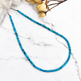 Stabilized Prince Egyptian Turquoise Heishi Beads Necklace 16 Inches