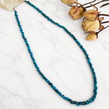 Stabilized Egyptian Turquoise Freeform Smooth Nugget Bead Necklace 16 Inches