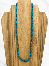 Stabilized Egyptian Turquoise Freeform Smooth Nugget Bead Necklace 16 Inches