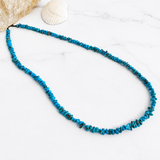 Stabilized Egyptian Turquoise Chip Bead Necklace 16 Inches