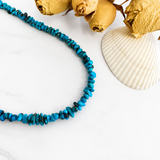 Stabilized Egyptian Turquoise Chip Bead Necklace 16 Inches