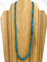 Stabilized Egyptian Turquoise Chip Bead Necklace 16 Inches