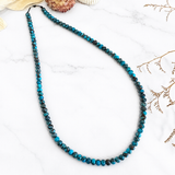 Stabilized Spider Web Egyptian Turquoise Abacus Bead Necklace 16 Inches