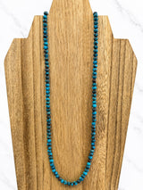 Stabilized Spider Web Egyptian Turquoise Abacus Bead Necklace 16 Inches