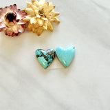 Medium Sky Blue Heart Yungai Turquoise, Set of 2 Background