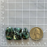 Large Deep Green Mixed Crescent Lake Variscite, Set of 3 Dimensions